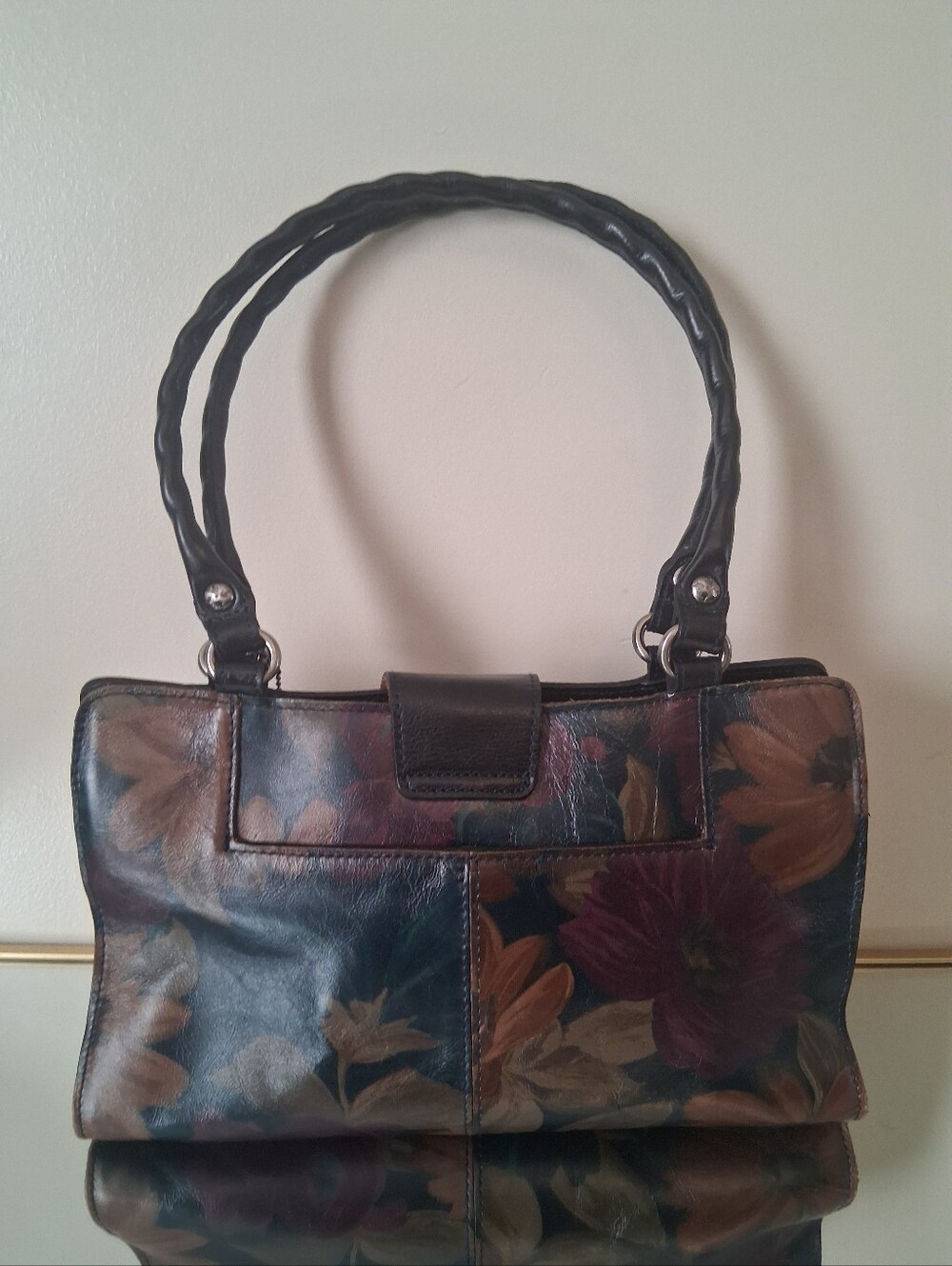 Patricia Nash Rienzo Peruvian Painting Leather Crossbody Satchel Handbag - Picture 6 of 12